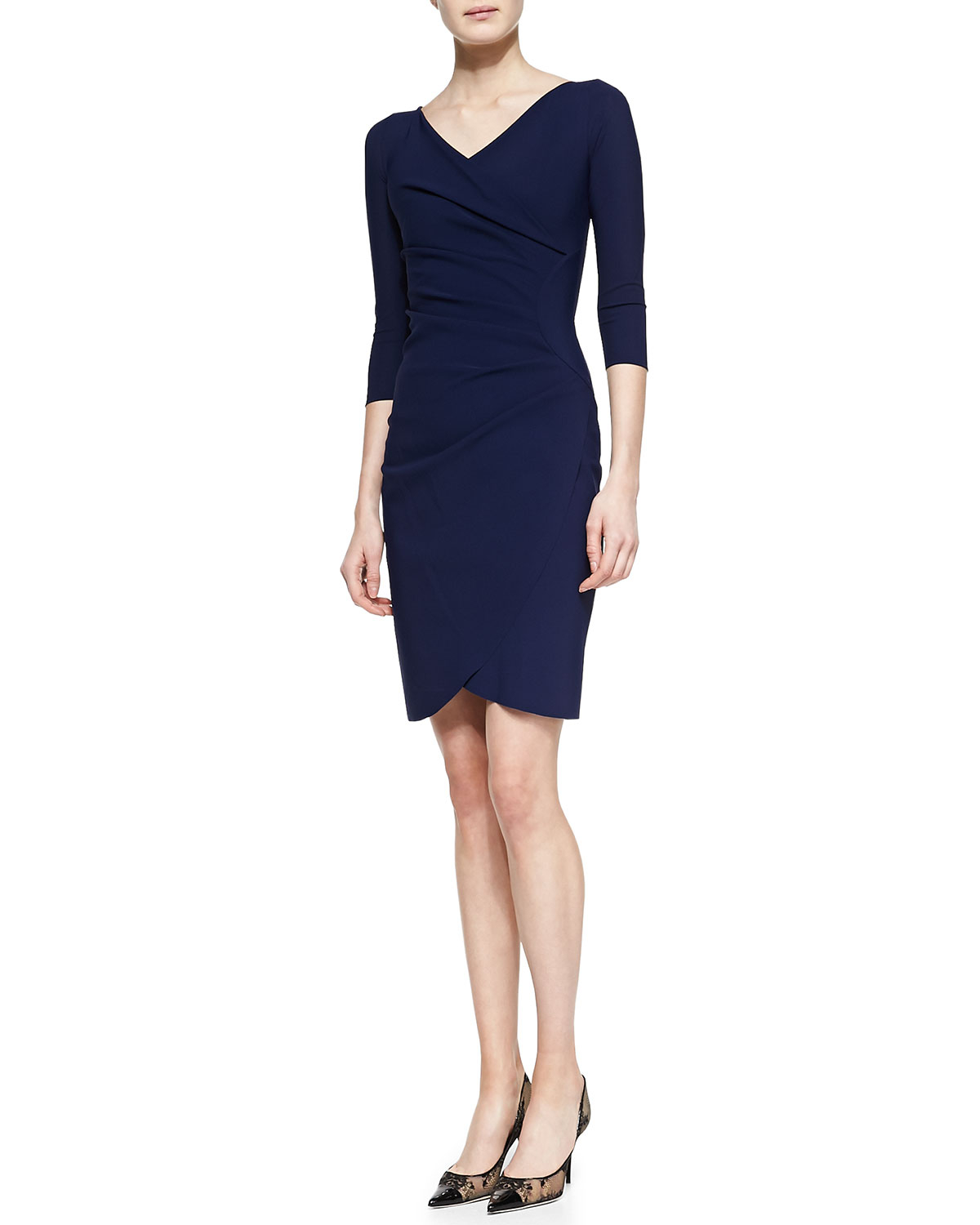 La petite  robe di chiara boni Fauxwrap Cocktail  Dress  Navy  