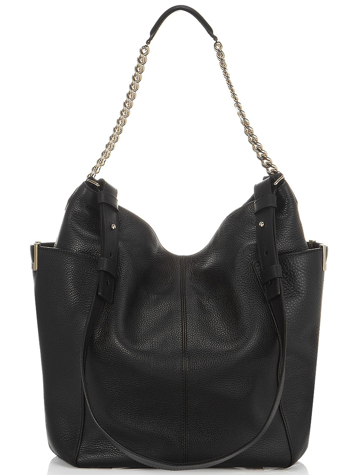 Jimmy choo Anna Soft Leather Shoulder Bag in Black | Lyst