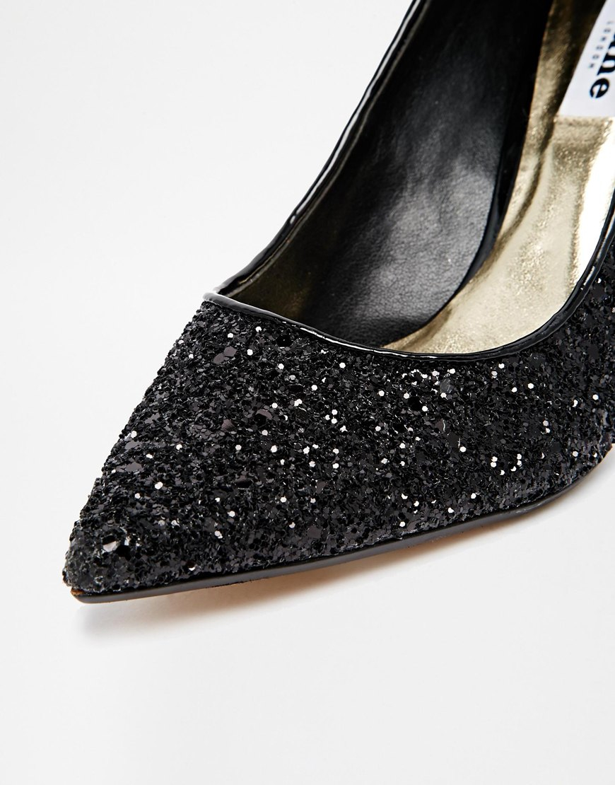 high heels black glitter