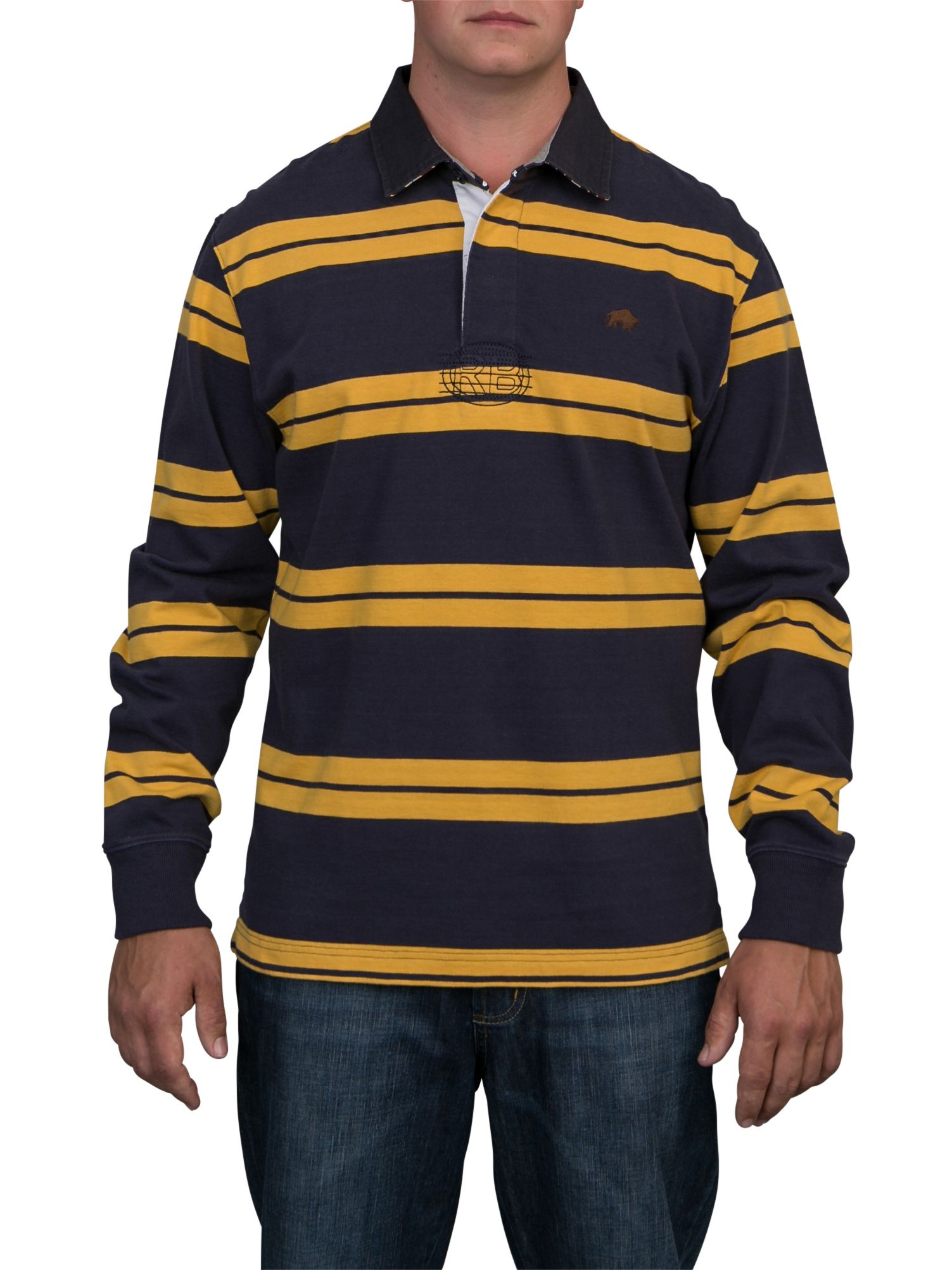 Raging bull Big And Tall Double Stripe Rugby Shirt in Blue for Men | Lyst