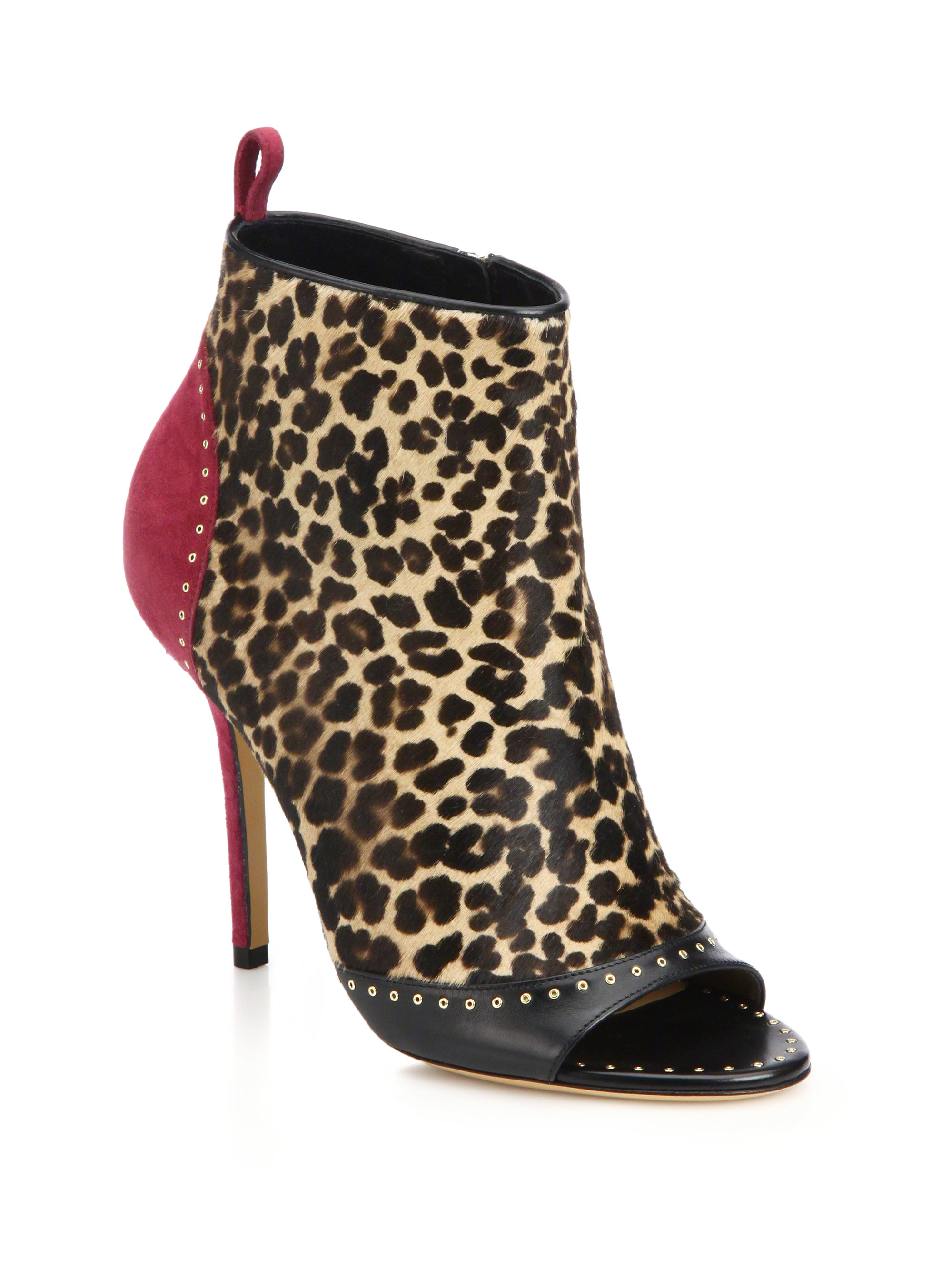 wide leopard booties