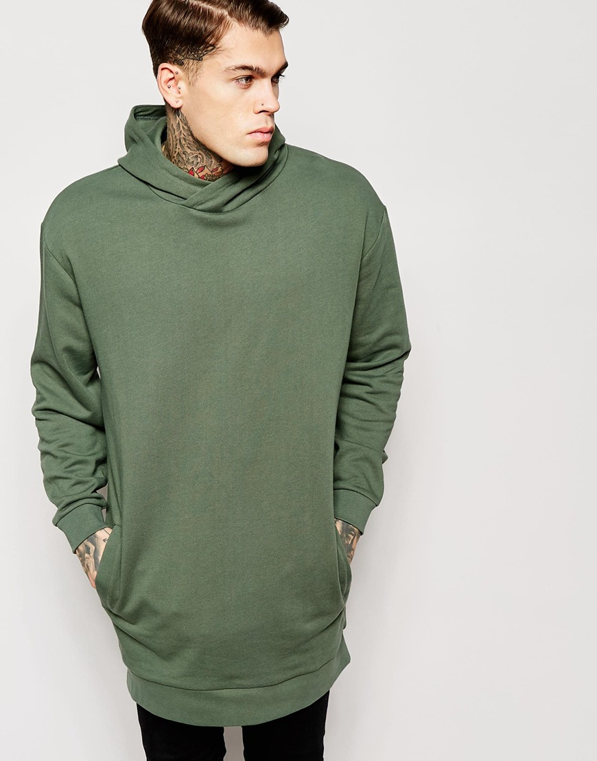 Asos Super Longline Oversized iHoodiei With Extreme Hood in 