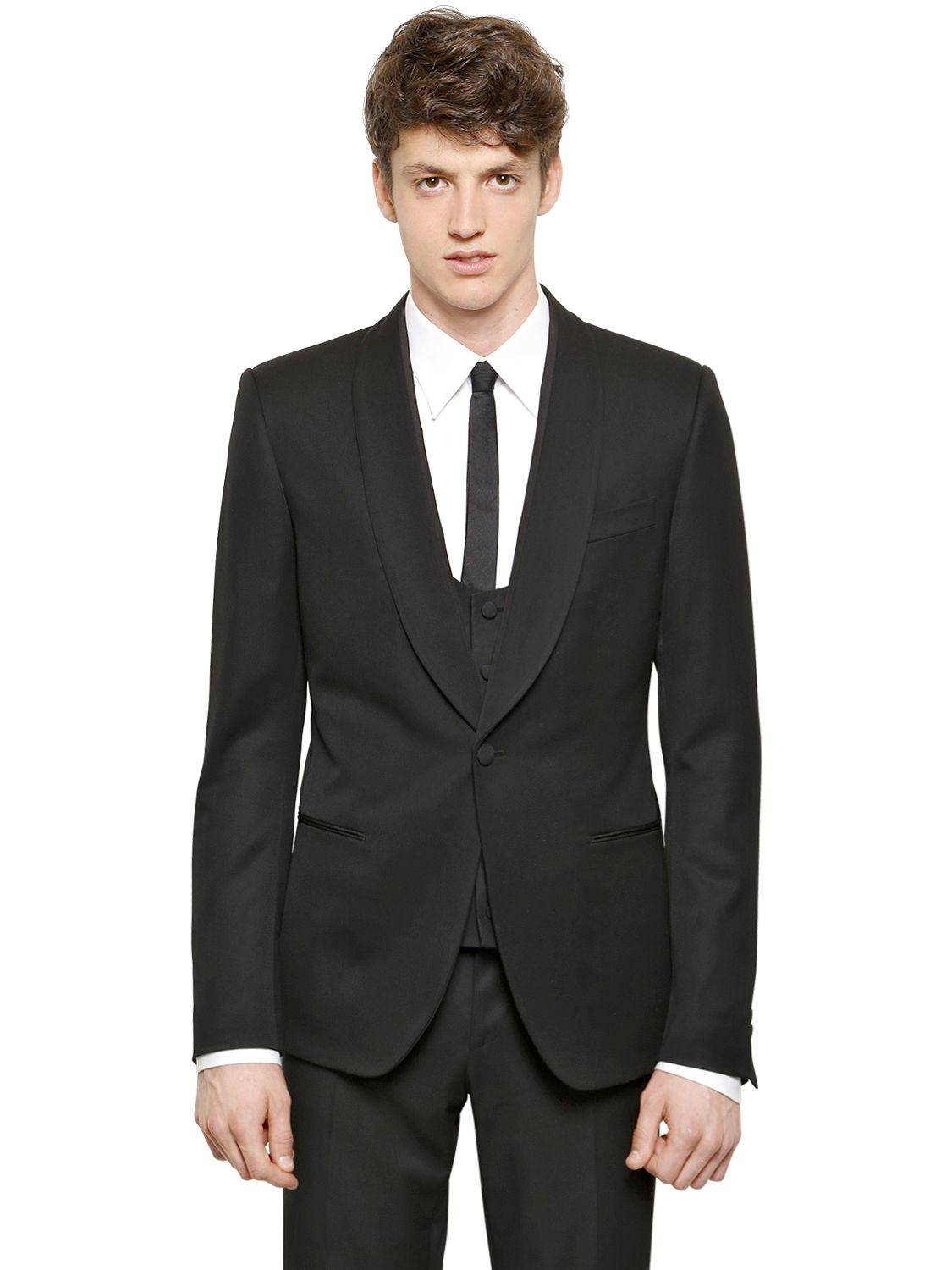 Lyst - Dolce & Gabbana Wool Gabardine 3 Piece Suit in Black for Men
