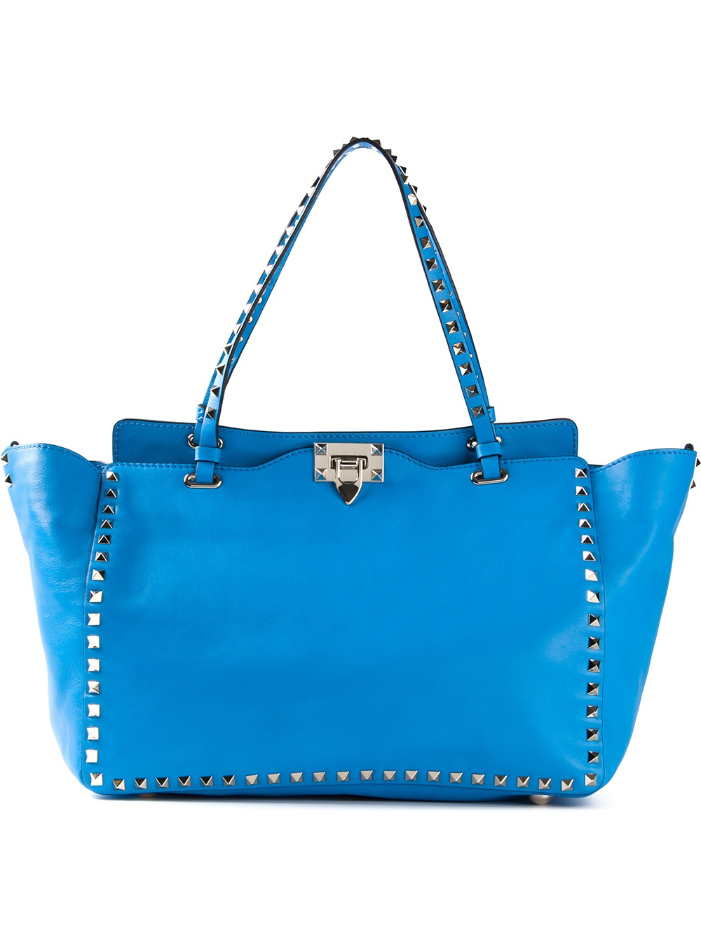 Lyst - Valentino Large 'Rockstud' Trapeze Tote in Blue