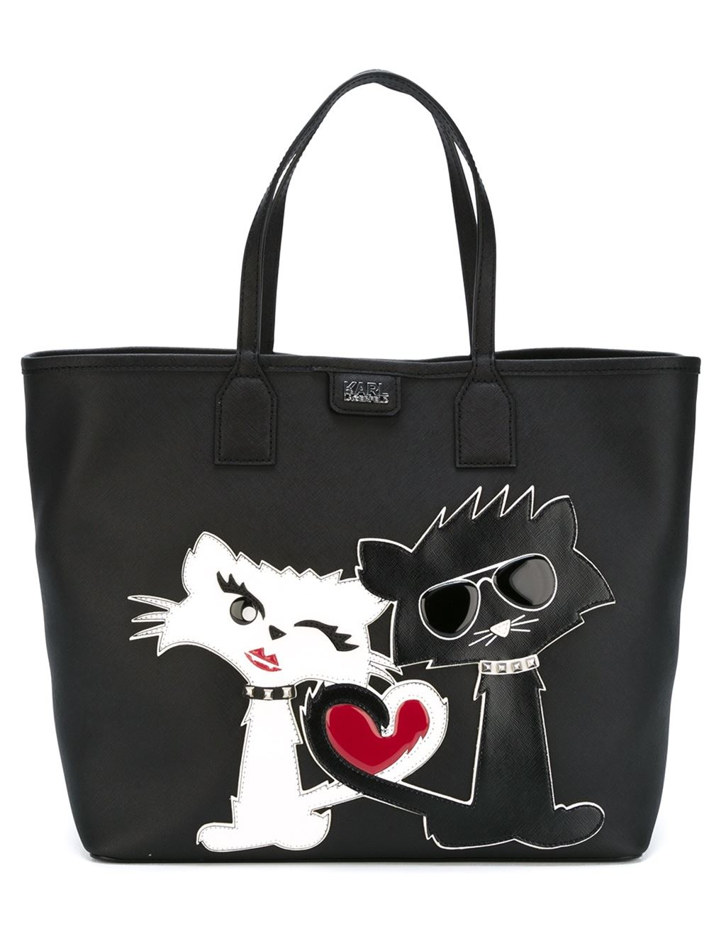 Lyst Karl Lagerfeld Cat Appliqué Shopping Tote in Black