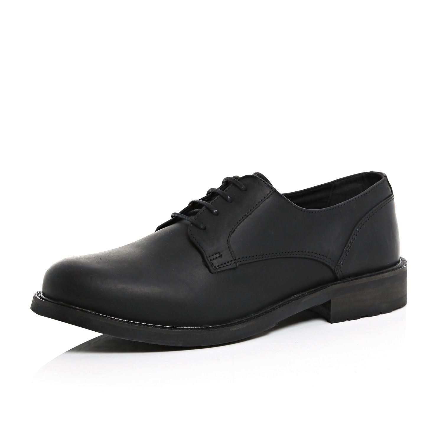 River Island | Black Leather Chunky Sole Shoes for Men | Lyst