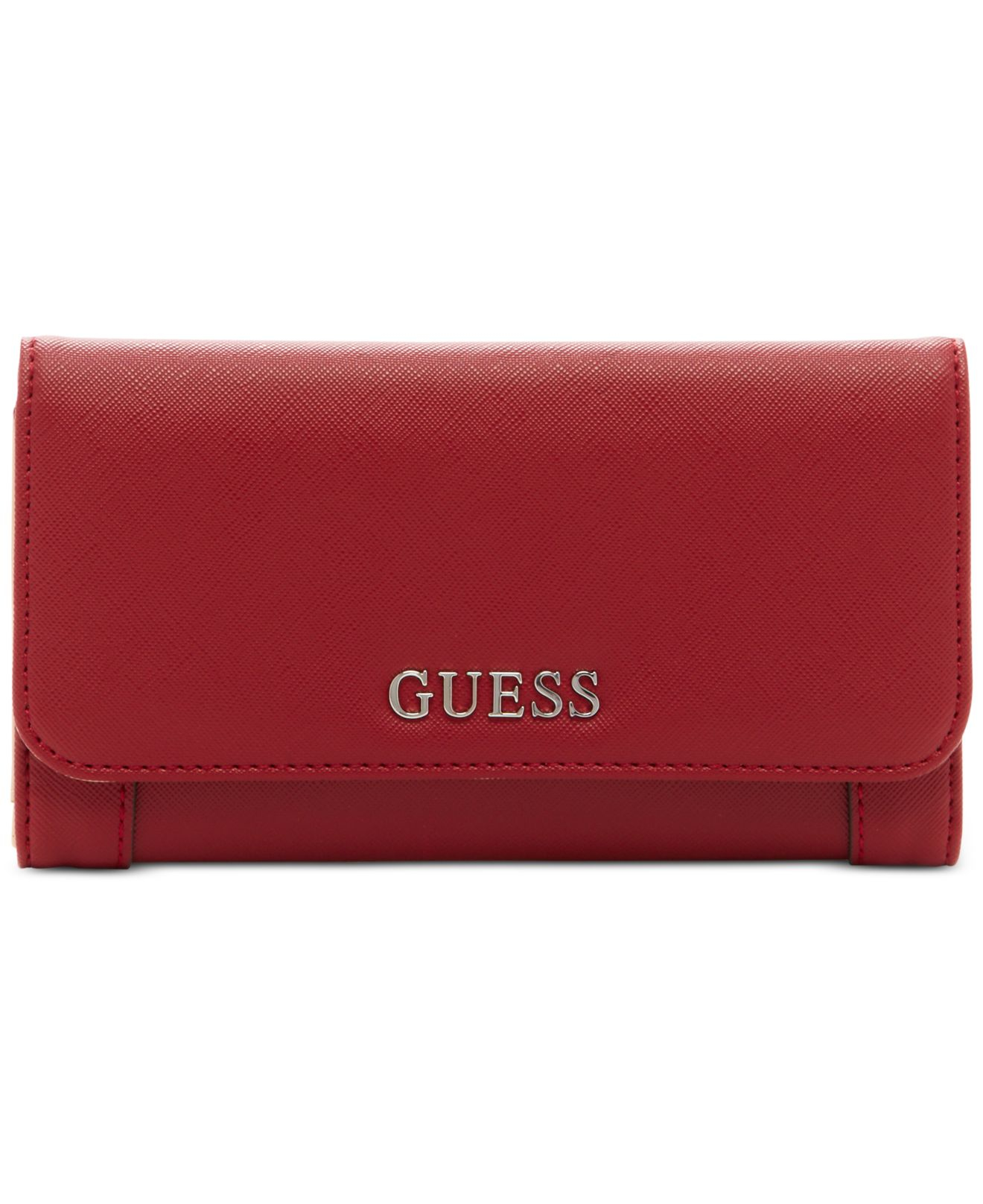 Guess Delaney Slim Clutch Wallet in Red (Claret) | Lyst