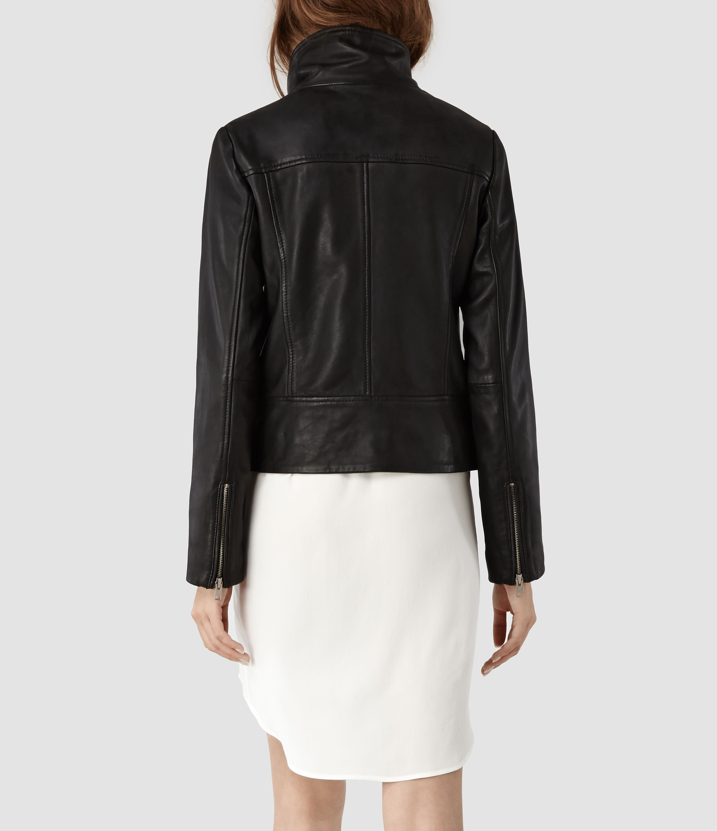 Allsaints Bales Leather Biker Jacket In Black Lyst Gallery Women S Biker Jackets