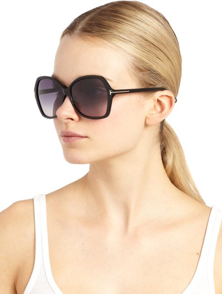 Tom Ford Carola Classic Geometric Sunglasses in Black | Lyst