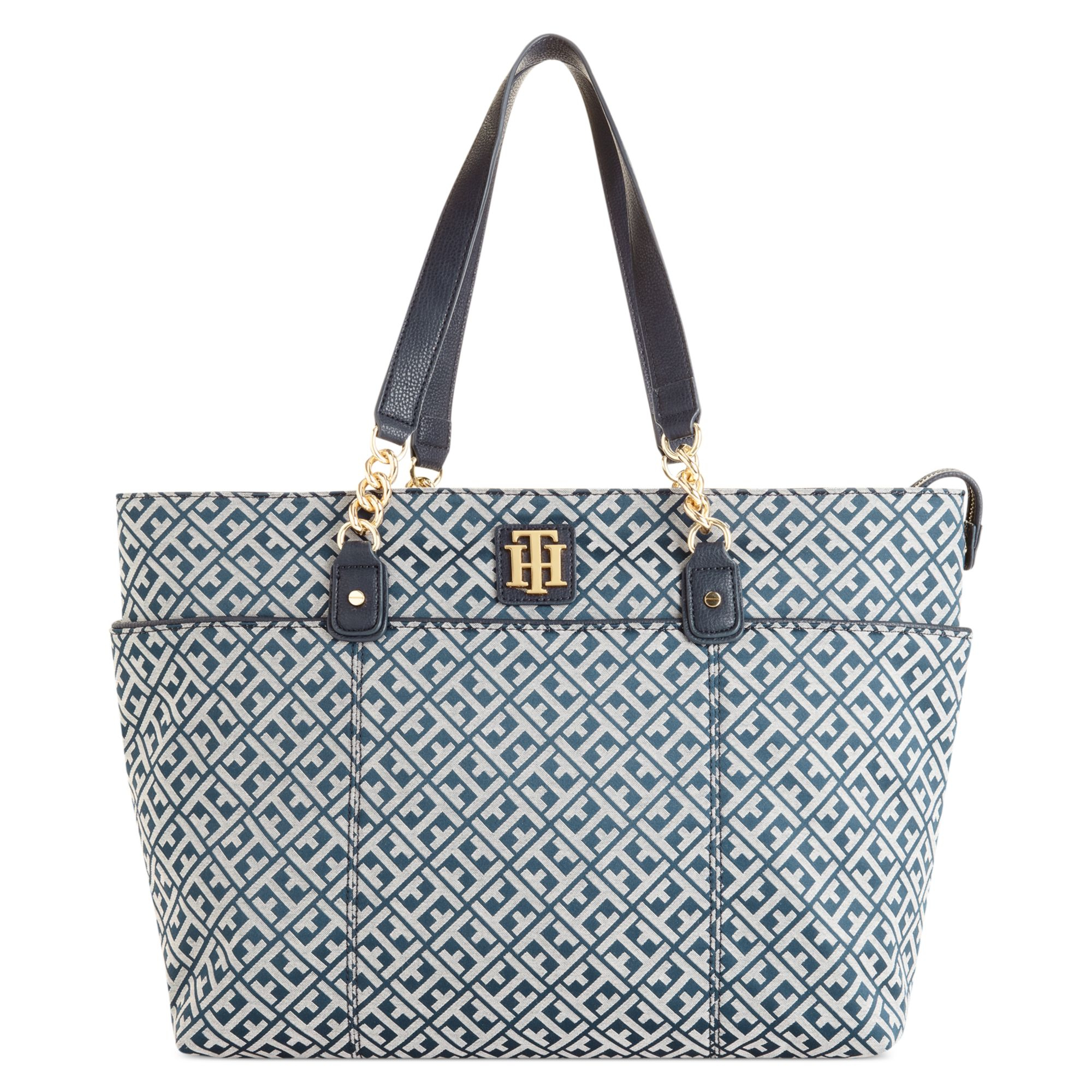 Tommy Hilfiger Bombay Signature Jaquard Tote in Blue (Navy/White) | Lyst