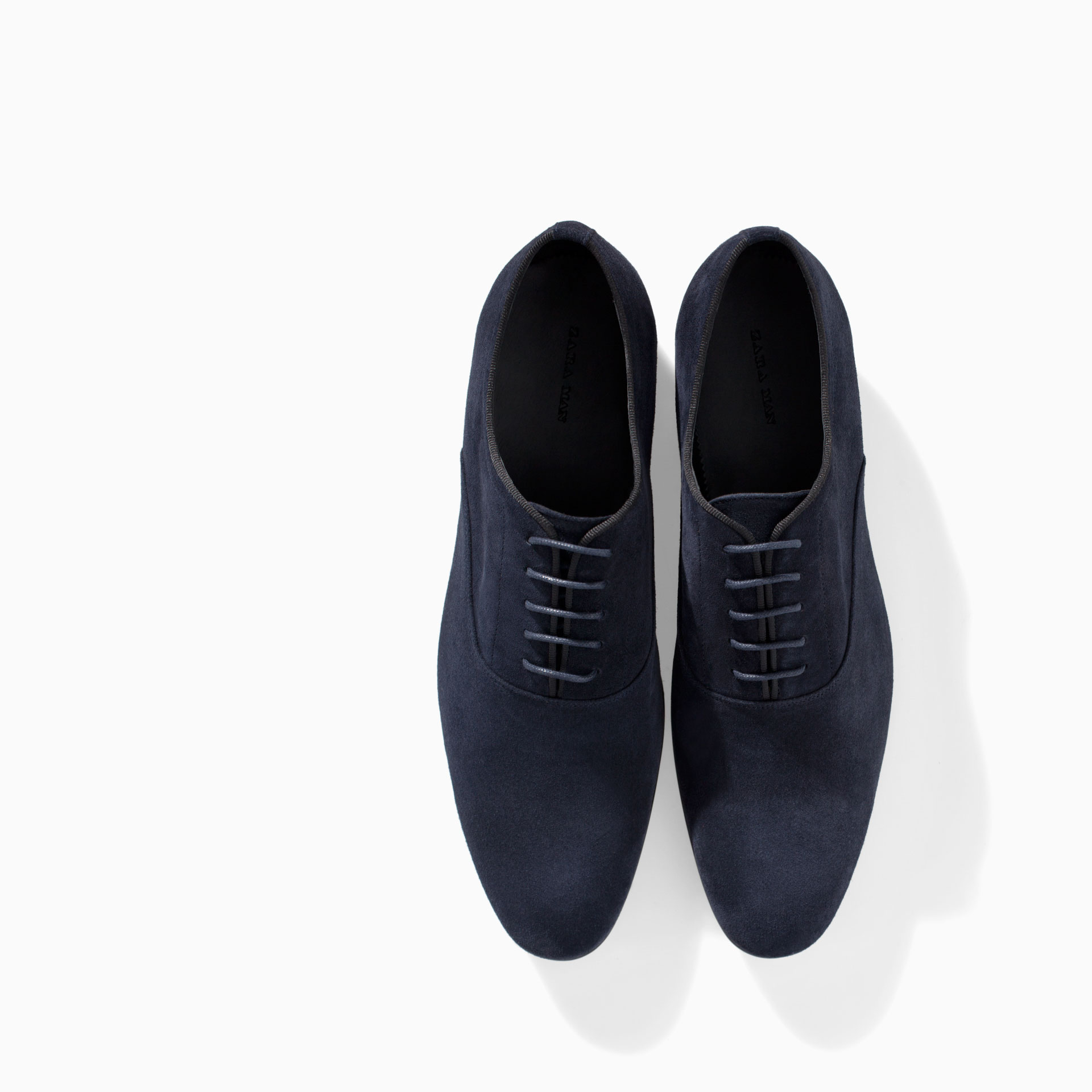 Zara Suede Grosgrain Oxford Shoe in Blue for Men Lyst