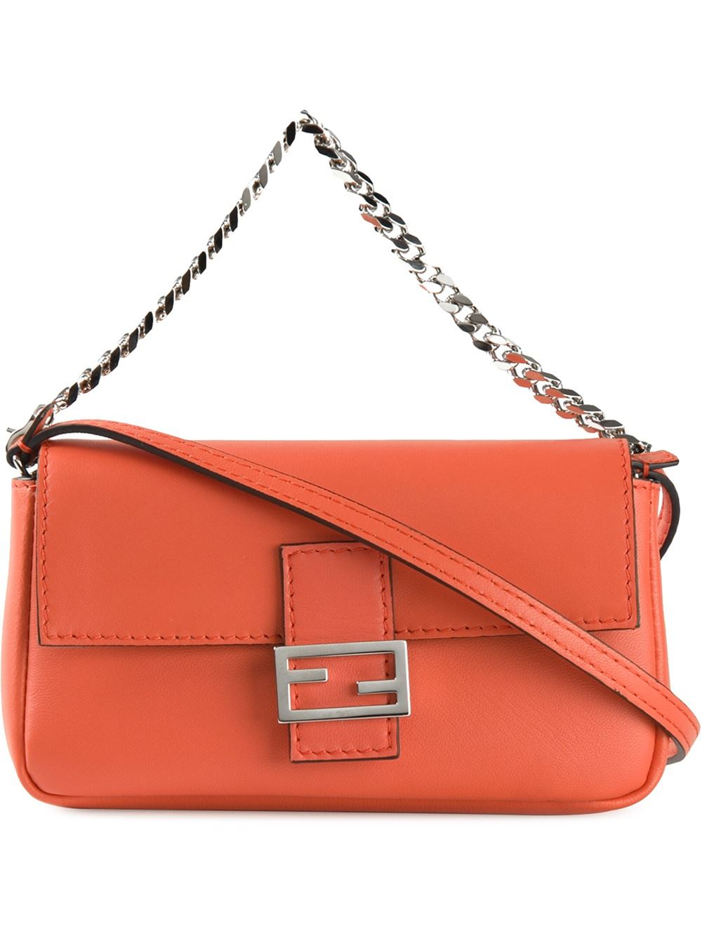 Lyst - Fendi Micro &#39;Baguette&#39; Crossbody Bag in Orange