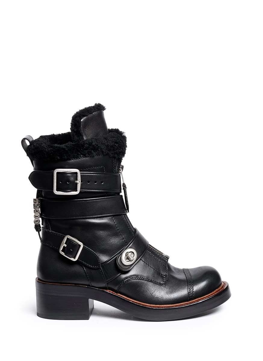 moto boots with buckles