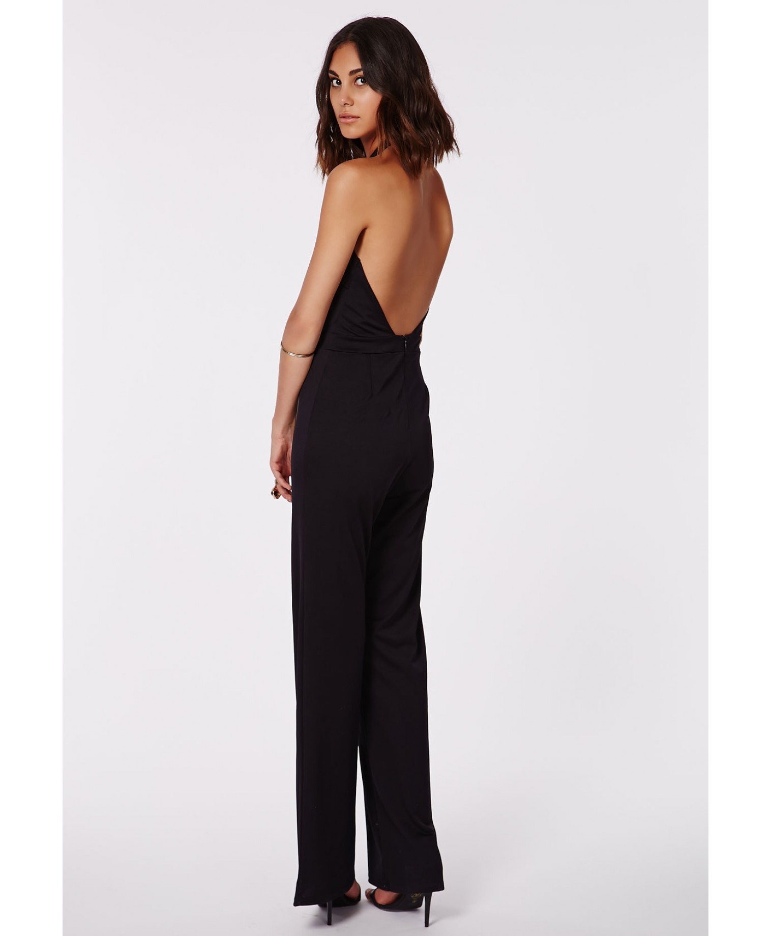 black halterneck jumpsuit