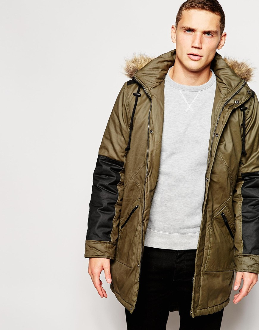 Download Lyst - Another Influence Coated Faux Fur Hooded Parka ...