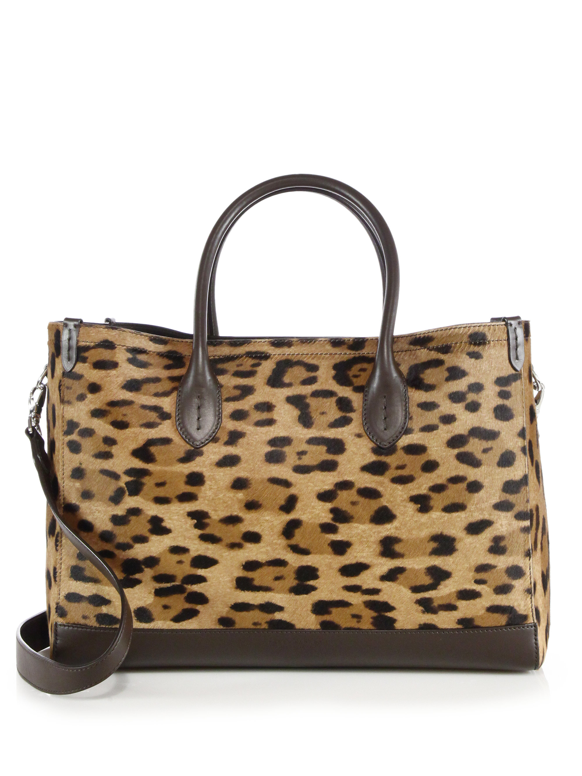 Lyst - Pink Pony Leopard-print Calf Hair & Leather East-west Tote