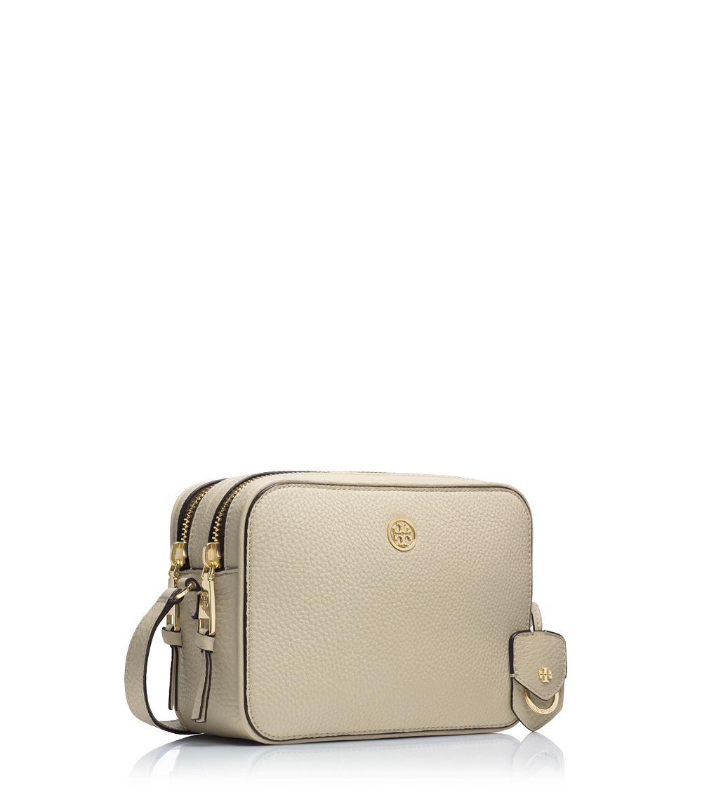 tory burch robinson pebbled double zip crossbody