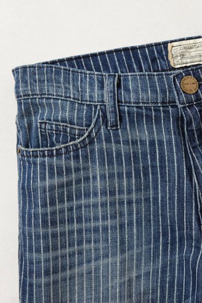 blue and white pinstripe jeans