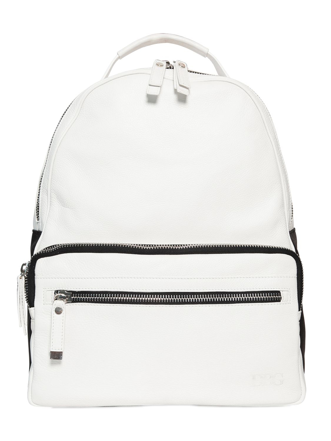 Lyst - Diesel black gold Grained Leather Backpack in White for Men