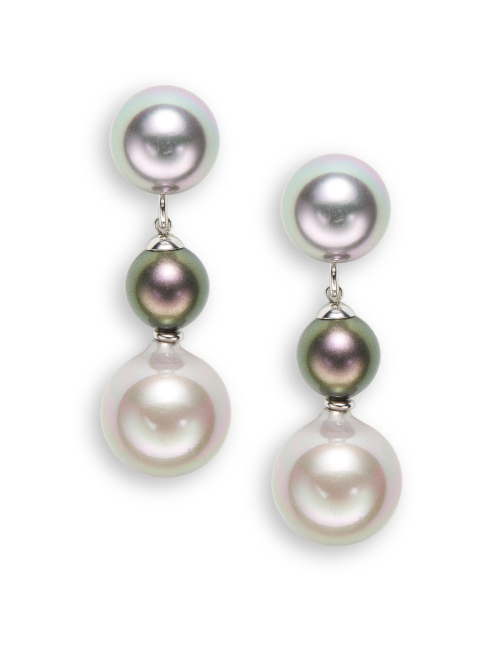 Lyst Majorica 8 12mm Grey Black White Pearl Sterling Silver Gallery