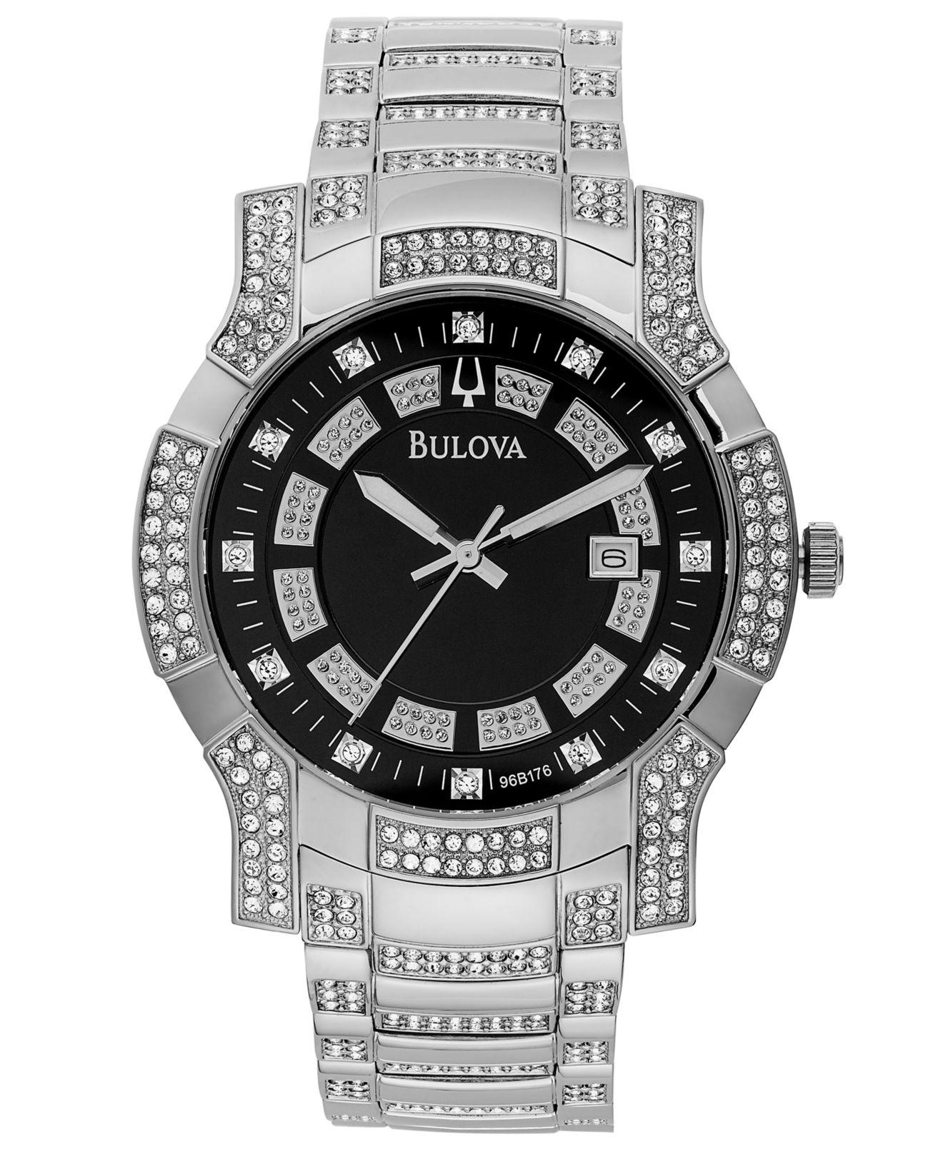 bulova crystal watch mens