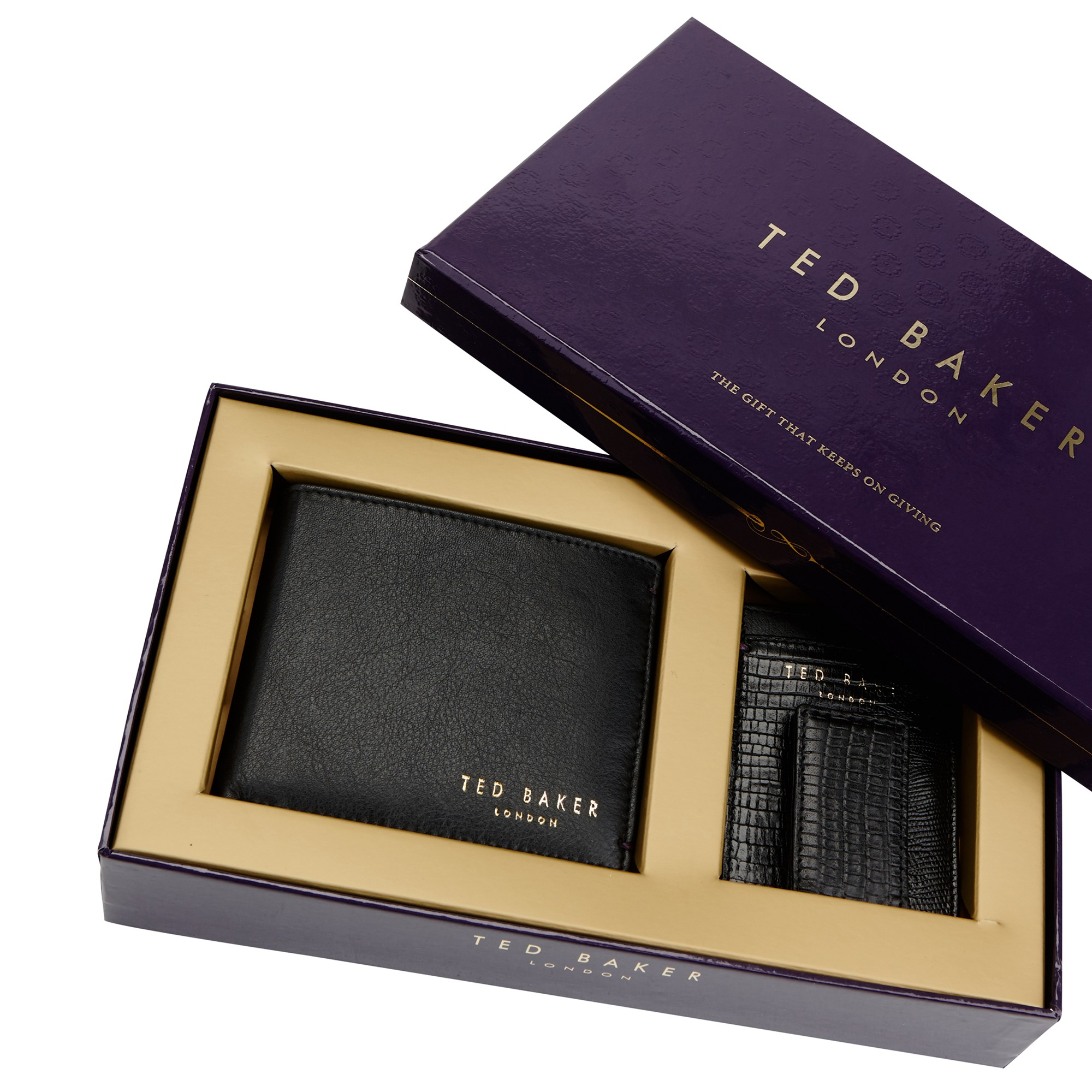 Ted Baker Leather Wallet & Card Holder Gift Set in Black for Men - Lyst