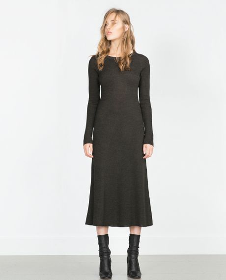 zara knit shirt dress