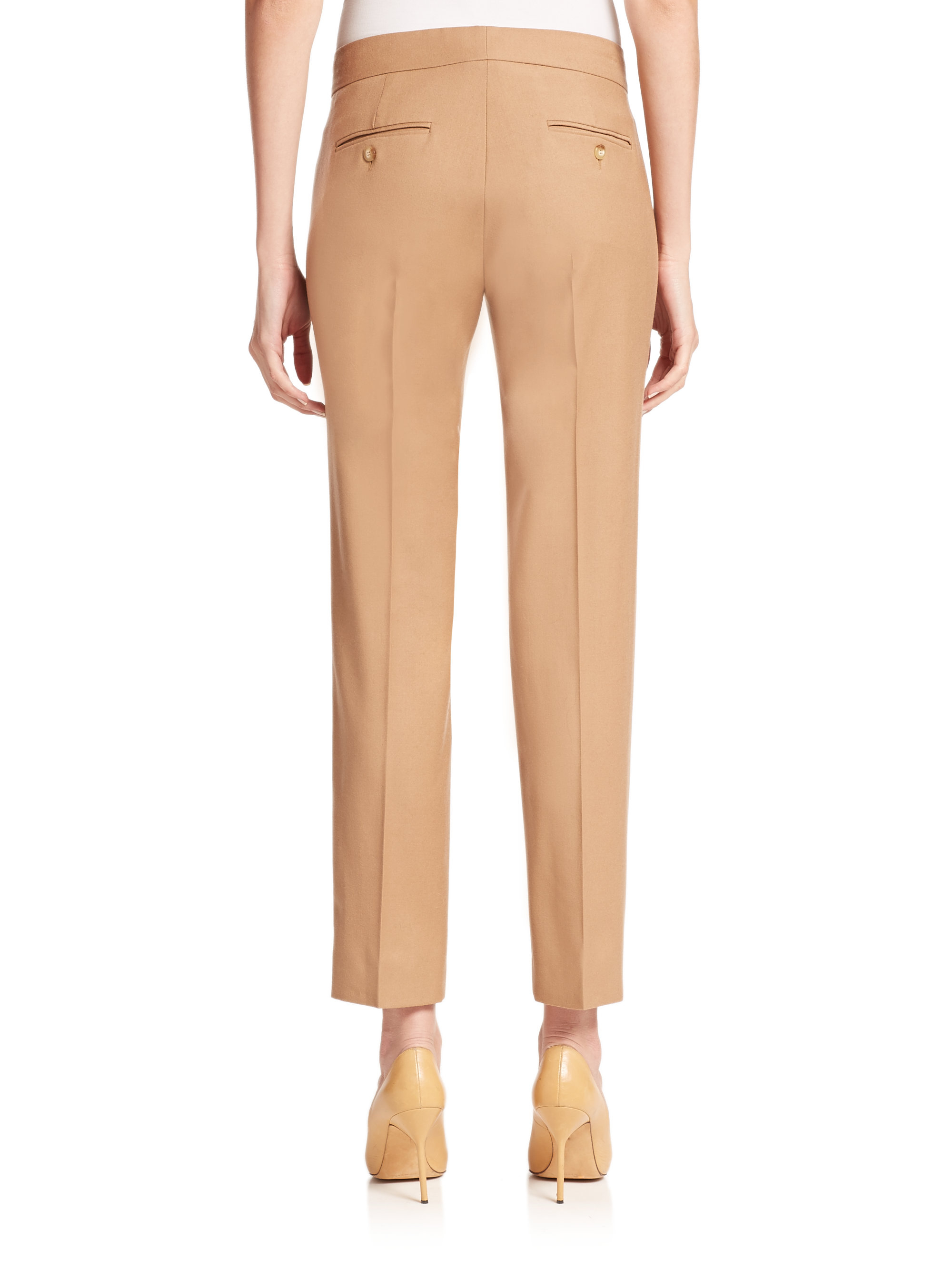 Lyst - Max Mara Aldeno Wool Ankle Pants in Natural