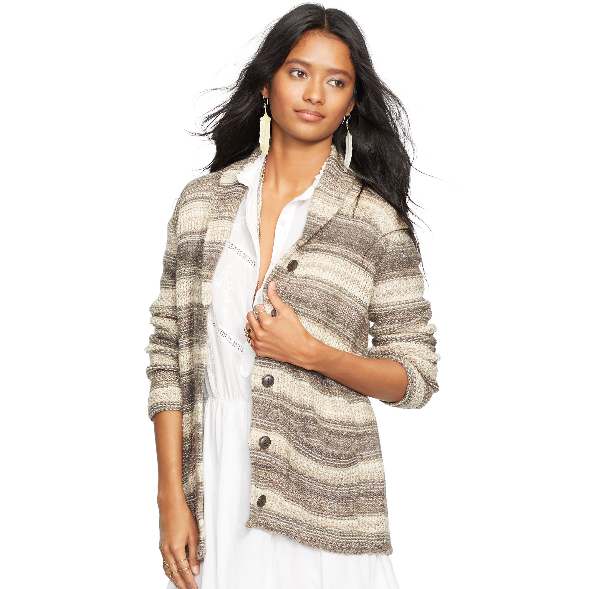 Denim & supply ralph lauren Boyfriend Shawl Cardigan in Beige (Tan