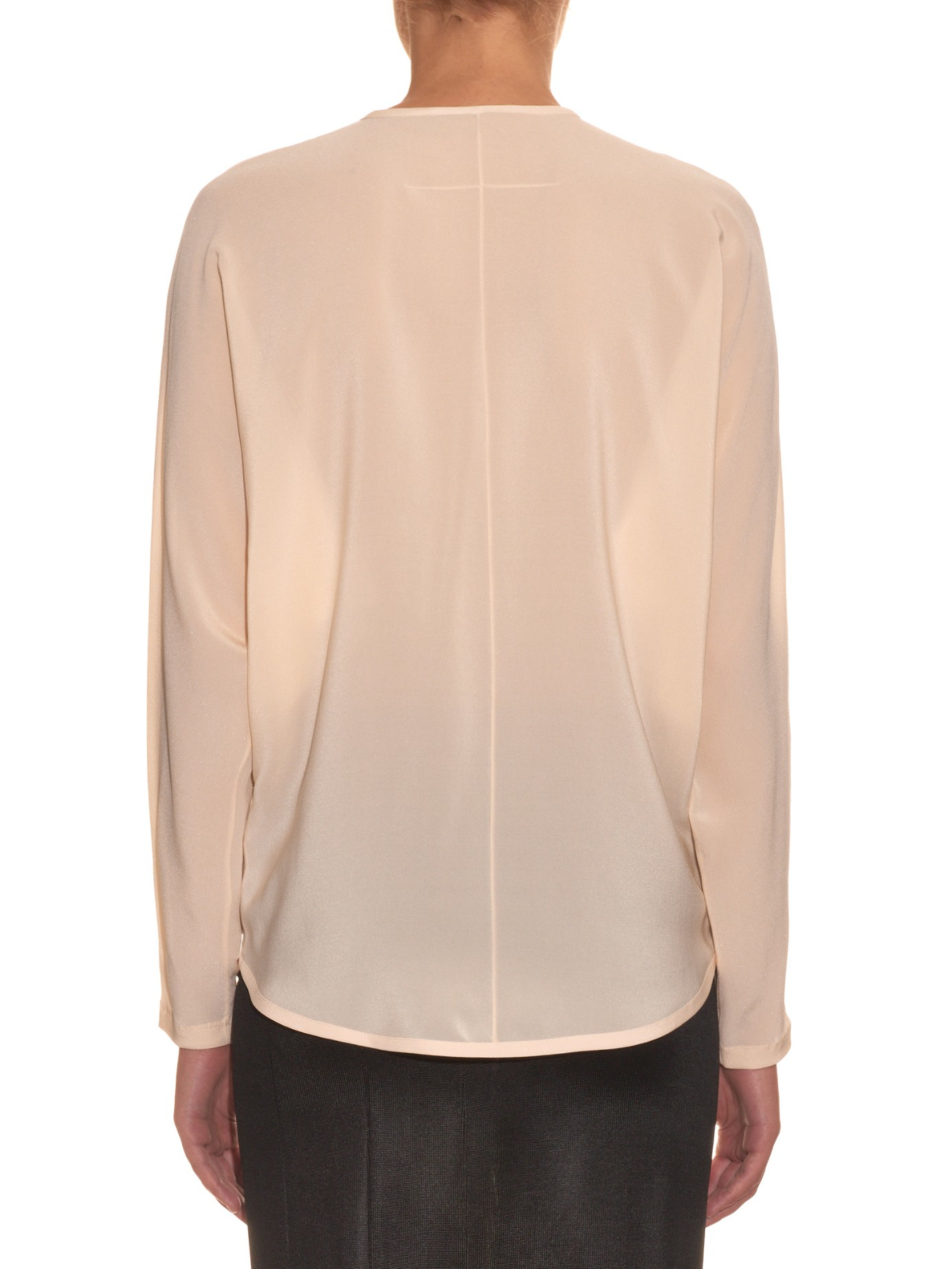 Givenchy Pearl-Button Silk Blouse in Pink | Lyst