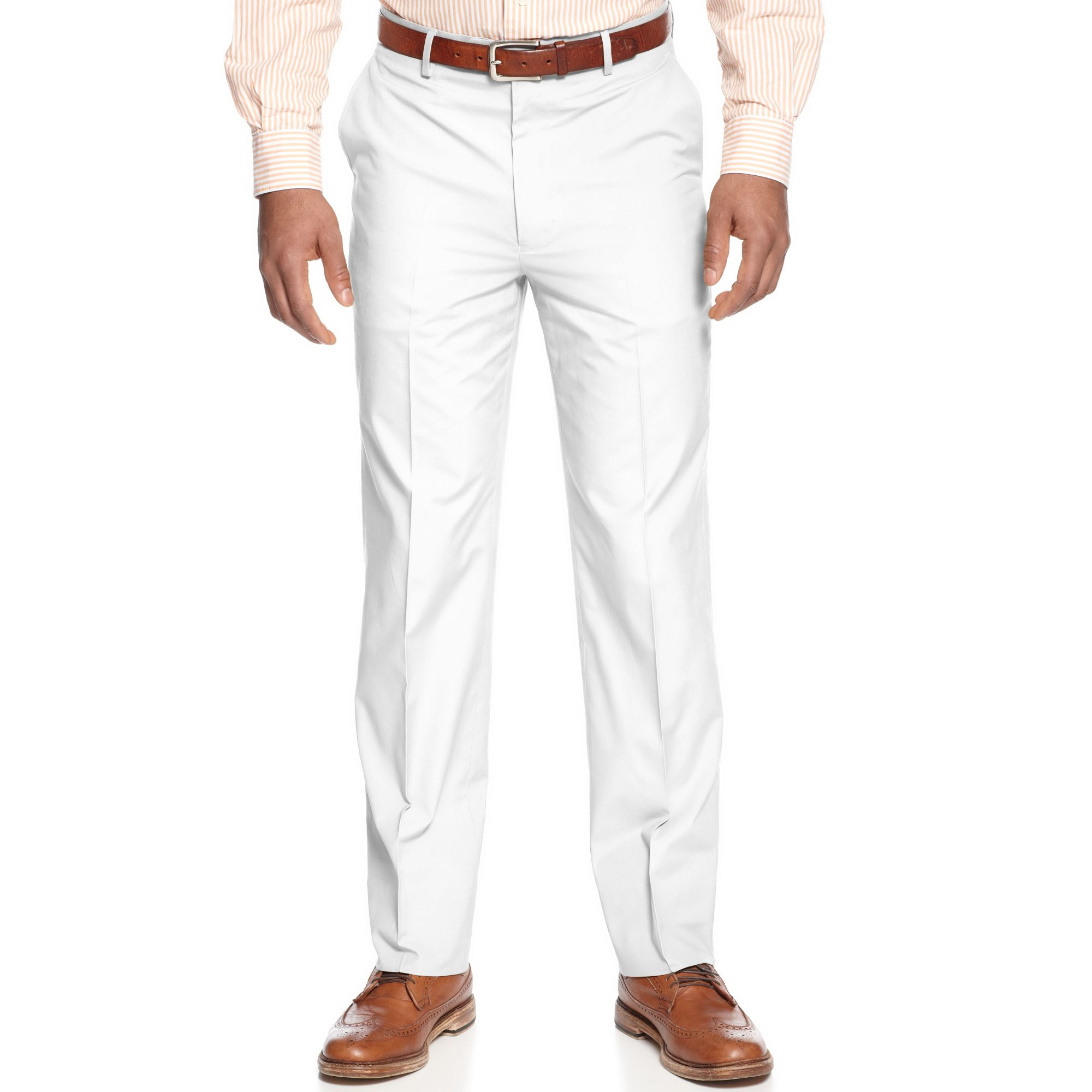 Tommy Hilfiger White Cotton Stretch Pants Trim Fit in White for Men | Lyst