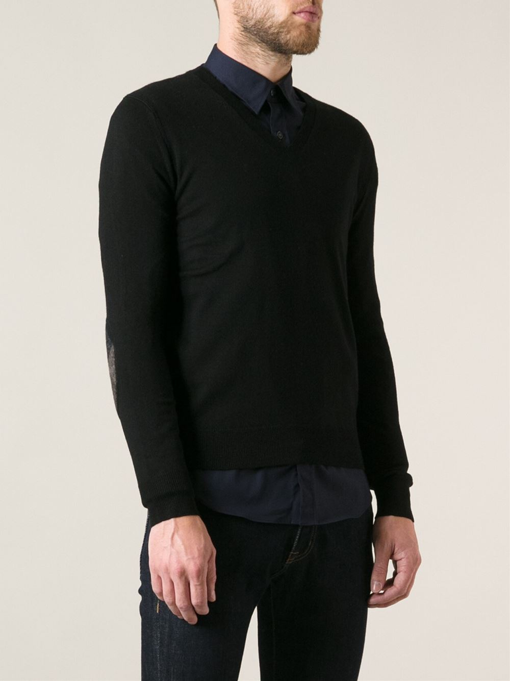 Burberry mens sweater with elbow patches pictures marks and