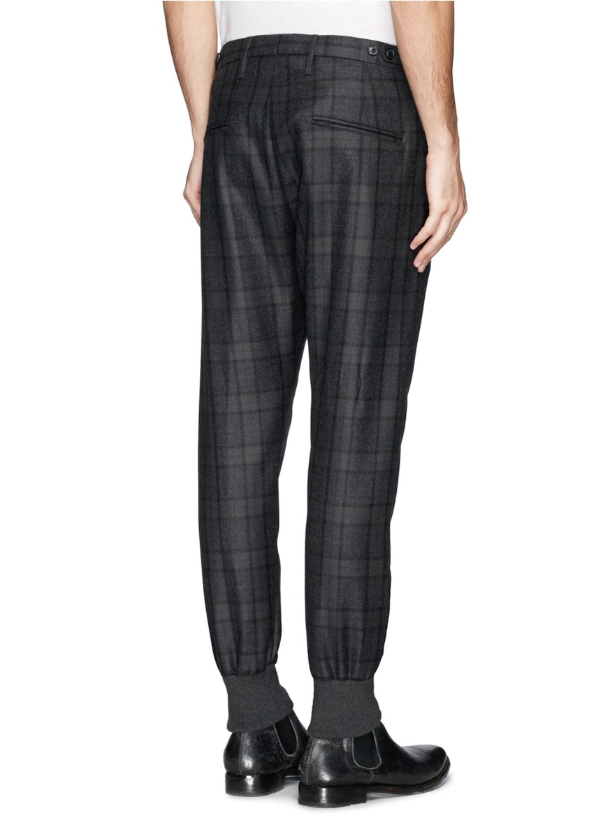 Lyst - Mauro Grifoni Tartan Plaid Wool Pants in Gray for Men