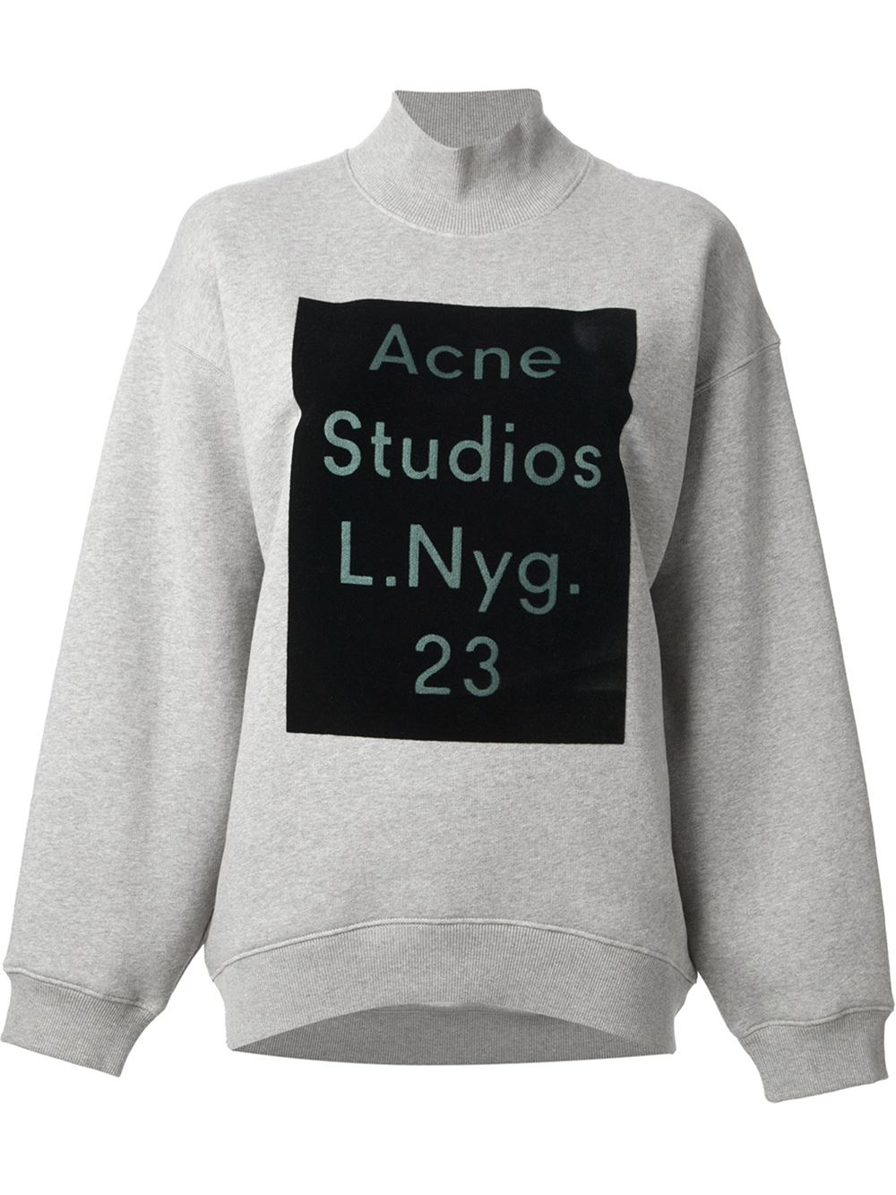 Lyst - Acne Studios Beta Flock Oversized Turtle Neck Sweatshirt in Gray