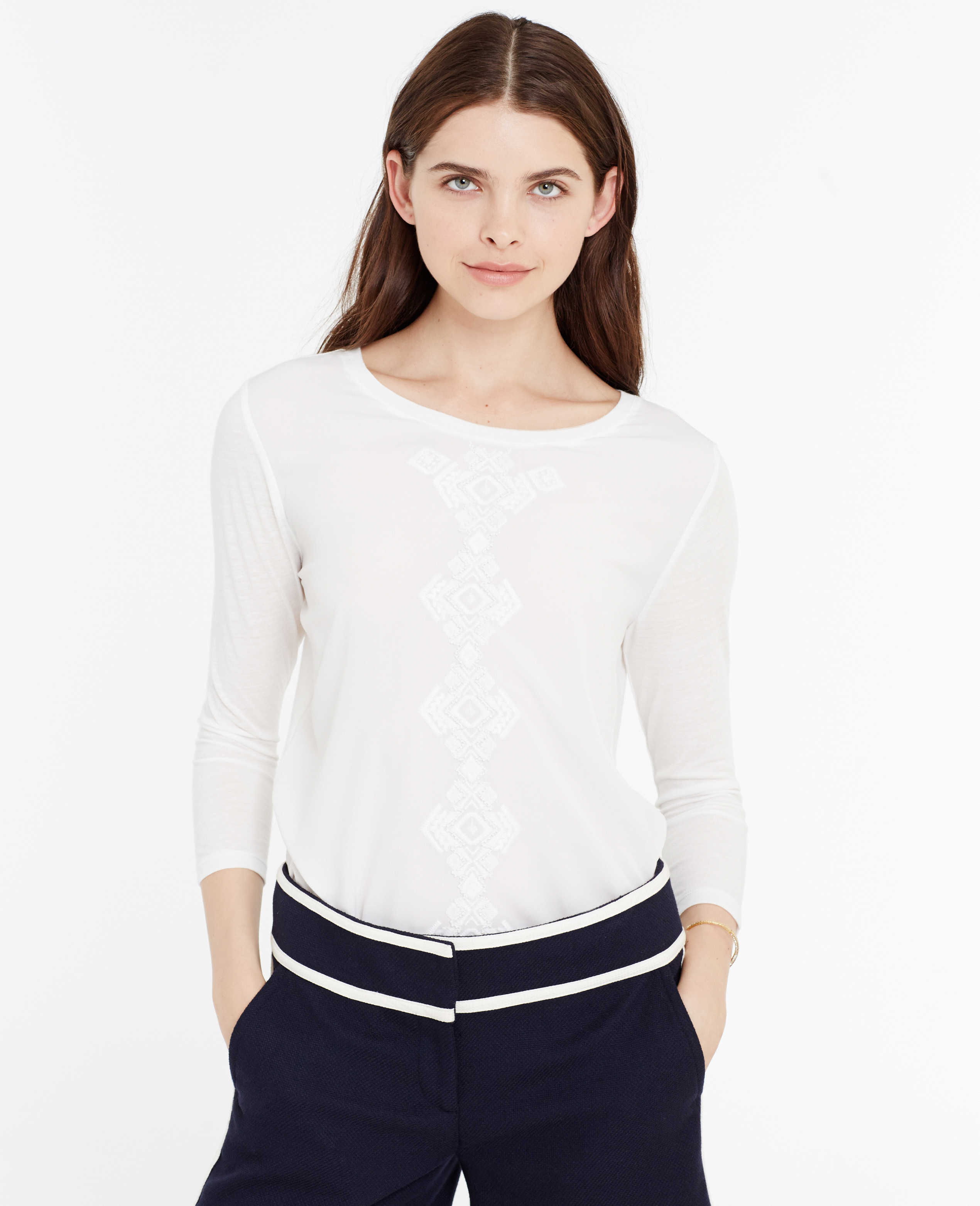 white embroidered top womens