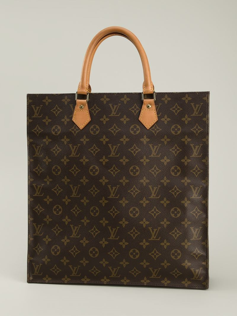 Lyst - Louis Vuitton Monogram Flat Sac Bag in Brown