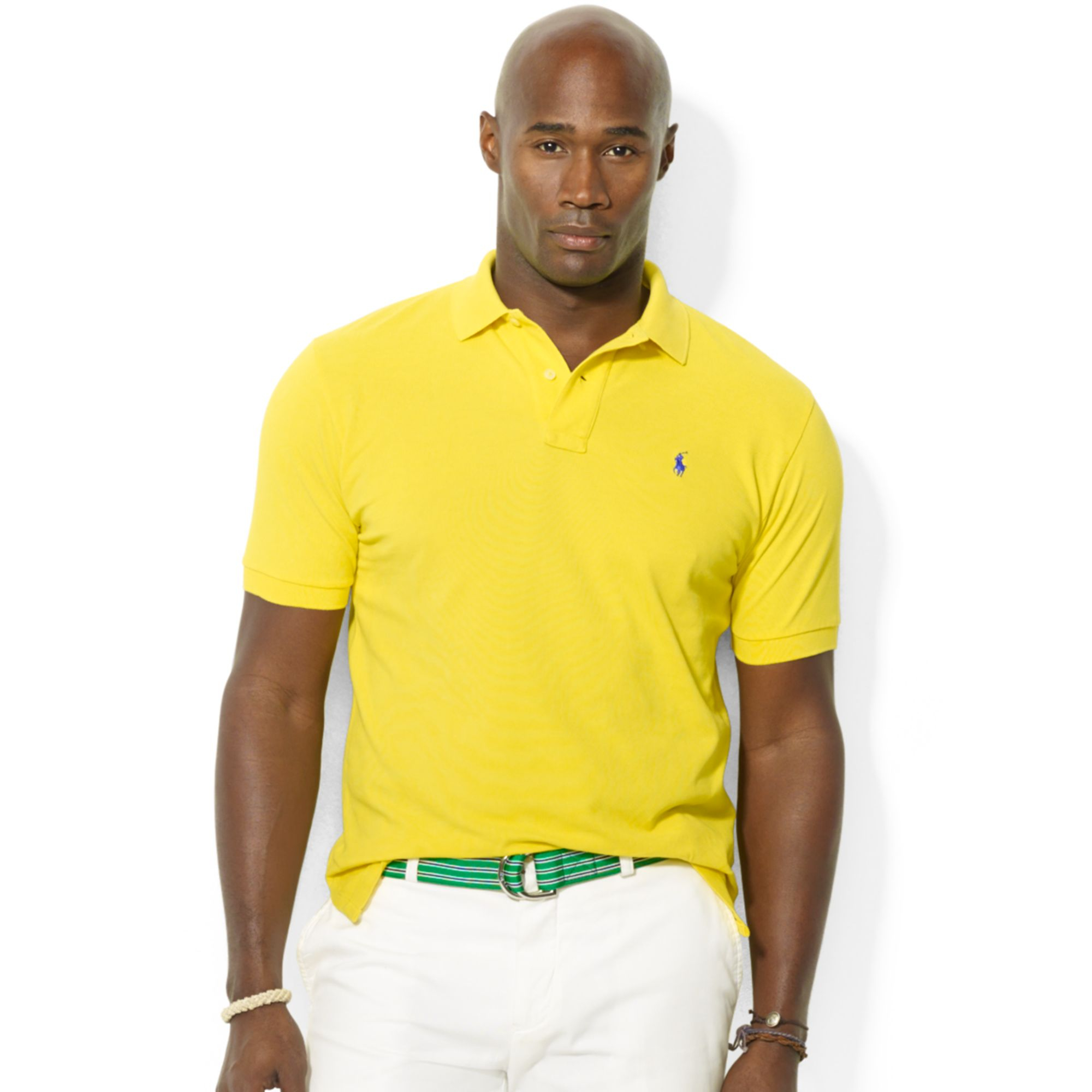 Polo Ralph Lauren Classicfit Shortsleeve Cotton Mesh Polo in Yellow for ...