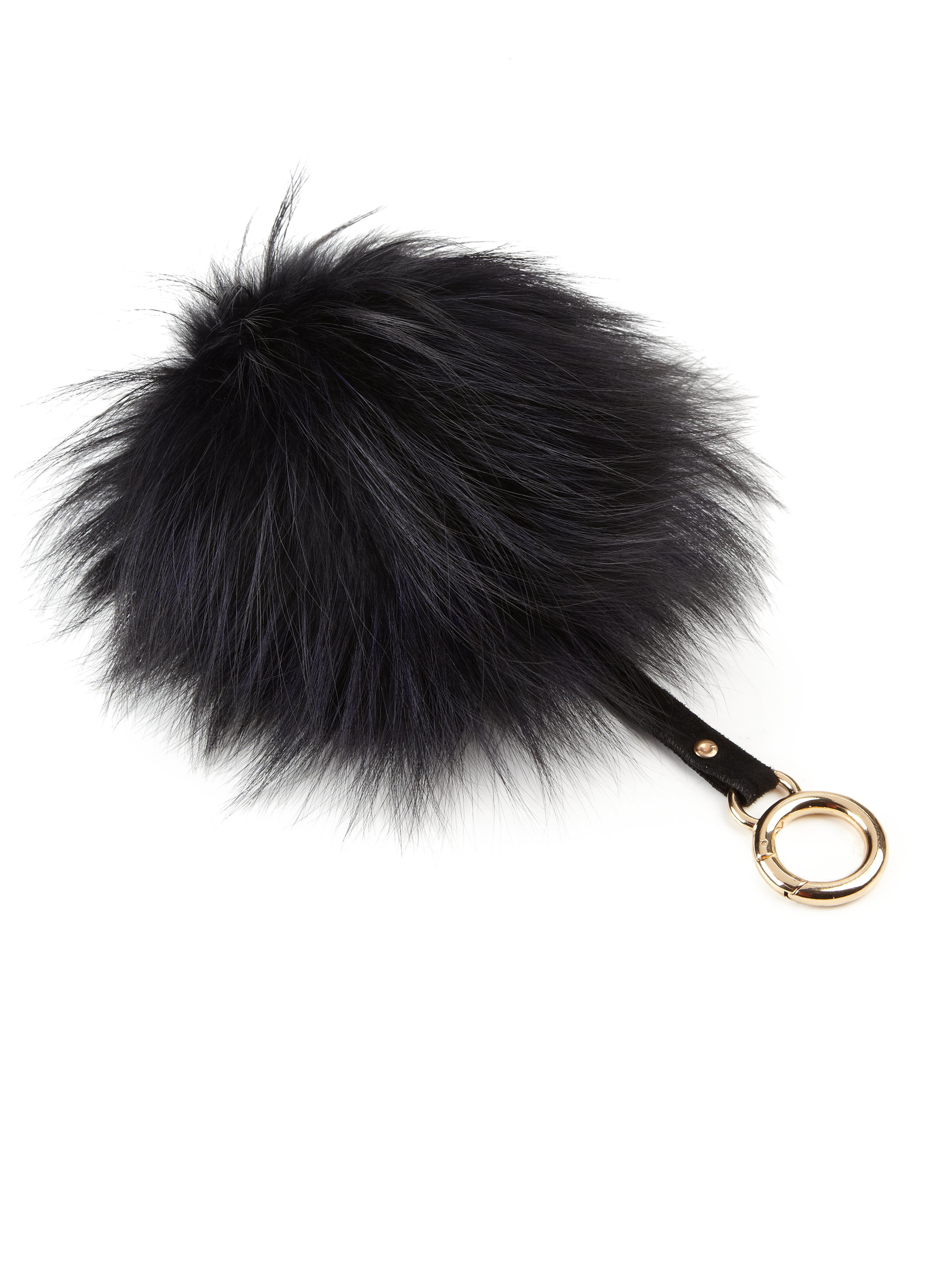 spade kate pom pom keychain Lyst Fox pom in Pom Adrienne Blue  Keychain  Fur landau