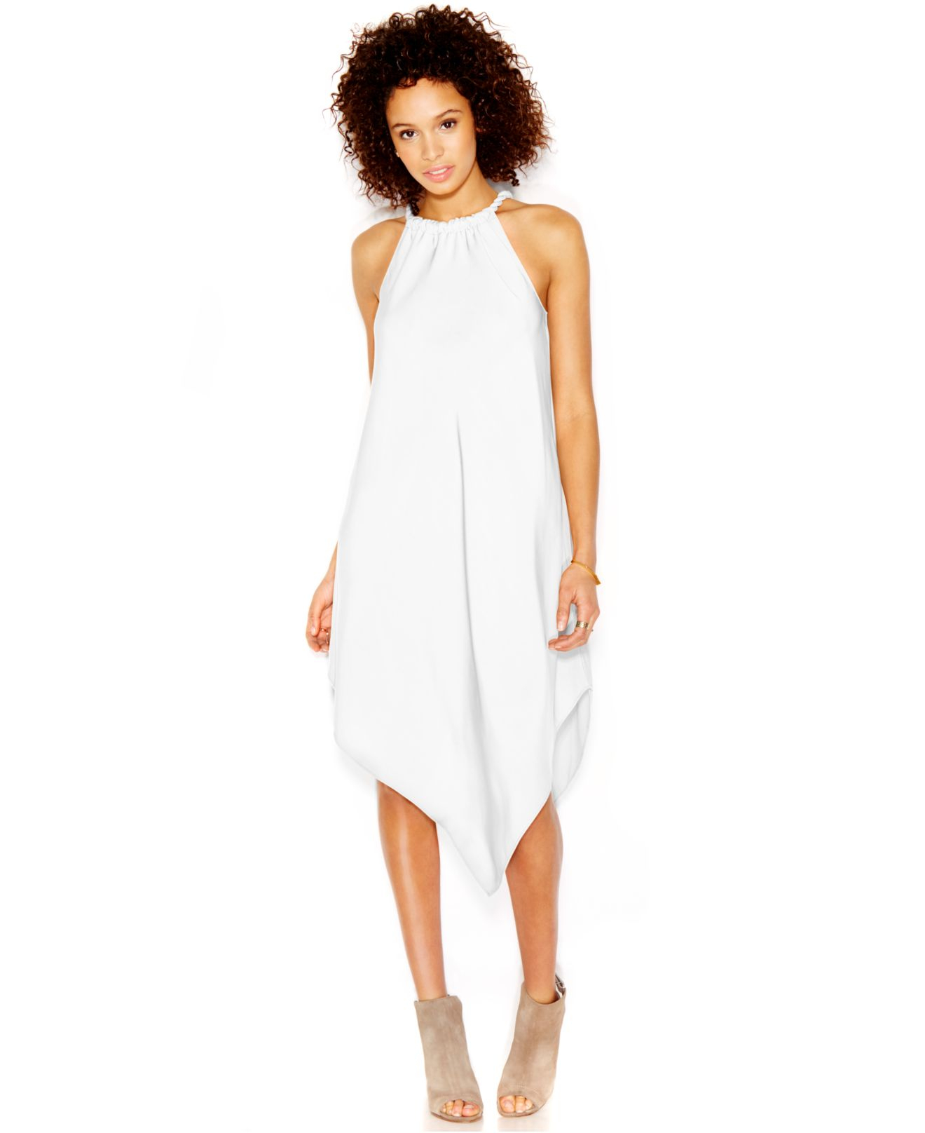 Rachel rachel roy Halter-neck Handkerchief-hem Dress in White | Lyst