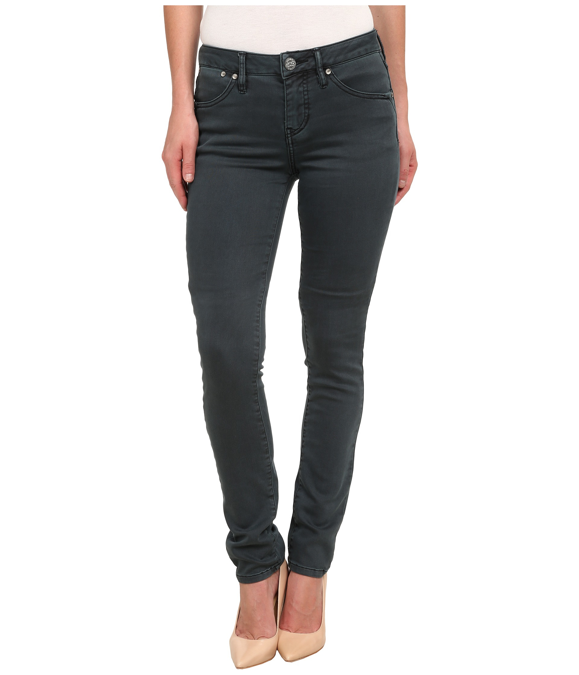Lyst - Jag Jeans Janette Mid Rise Slim Knit Denim In Moody in Gray
