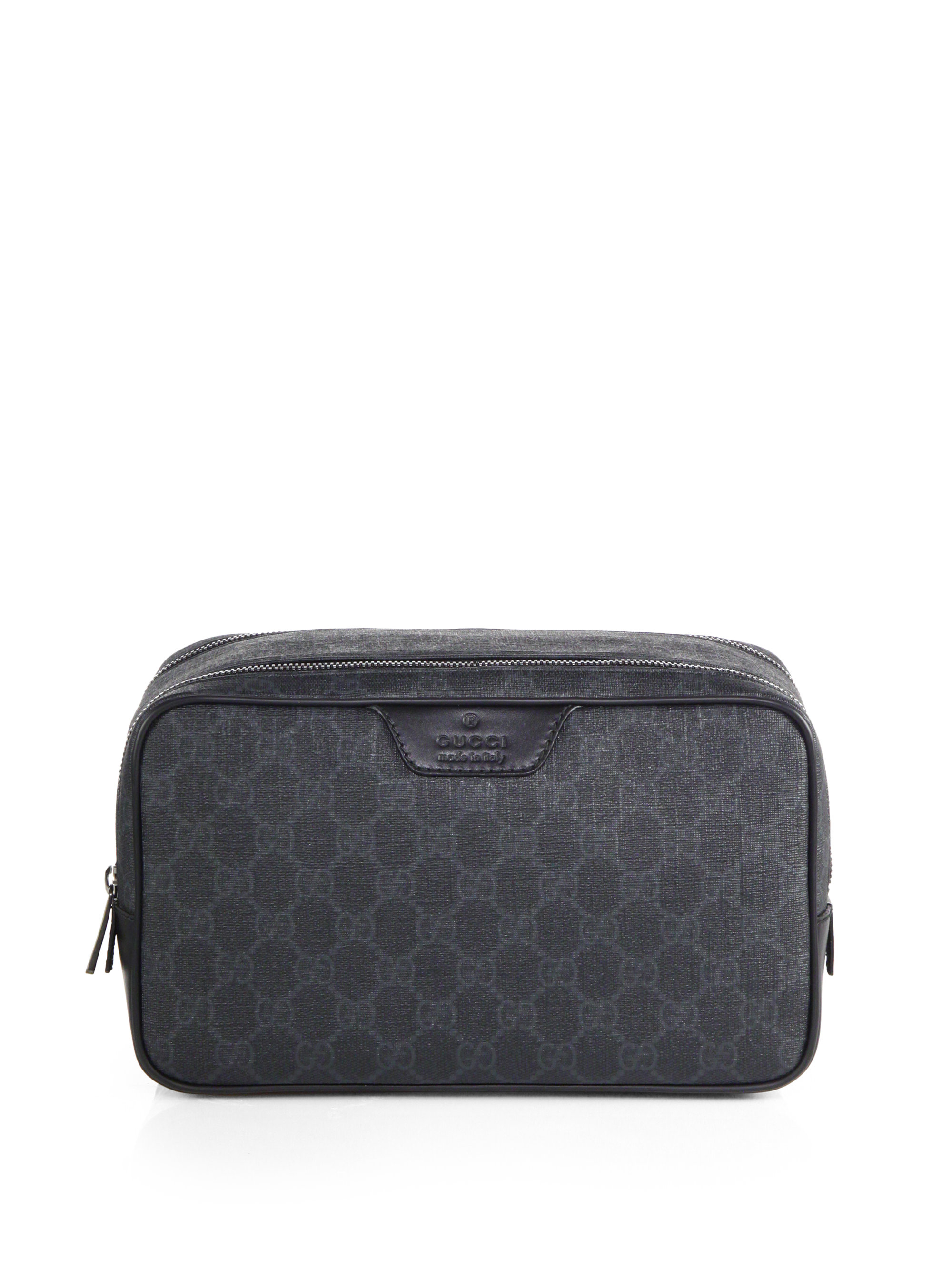 gucci toiletry bag black leather