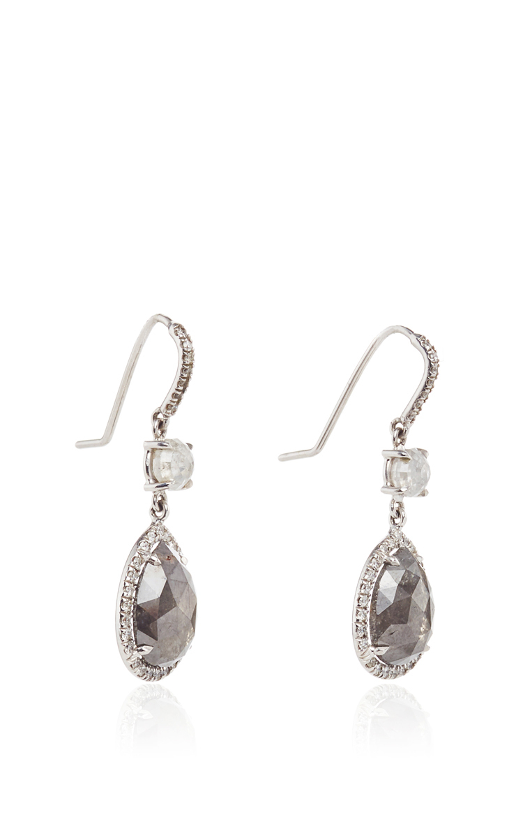 Lyst Nina Runsdorf Icy Grey Diamond Earrings In Metallic Gallery