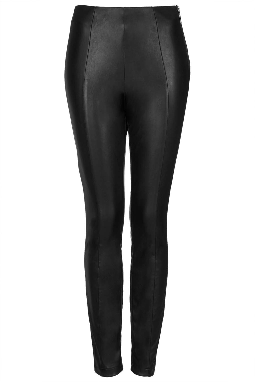 Lyst - Topshop Super Soft Leather Look Skinny Trousers in Black
