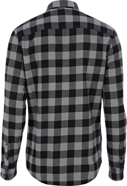 River Island Grey And Black Check Flannel Shirt in Gray for Men (Grey ...