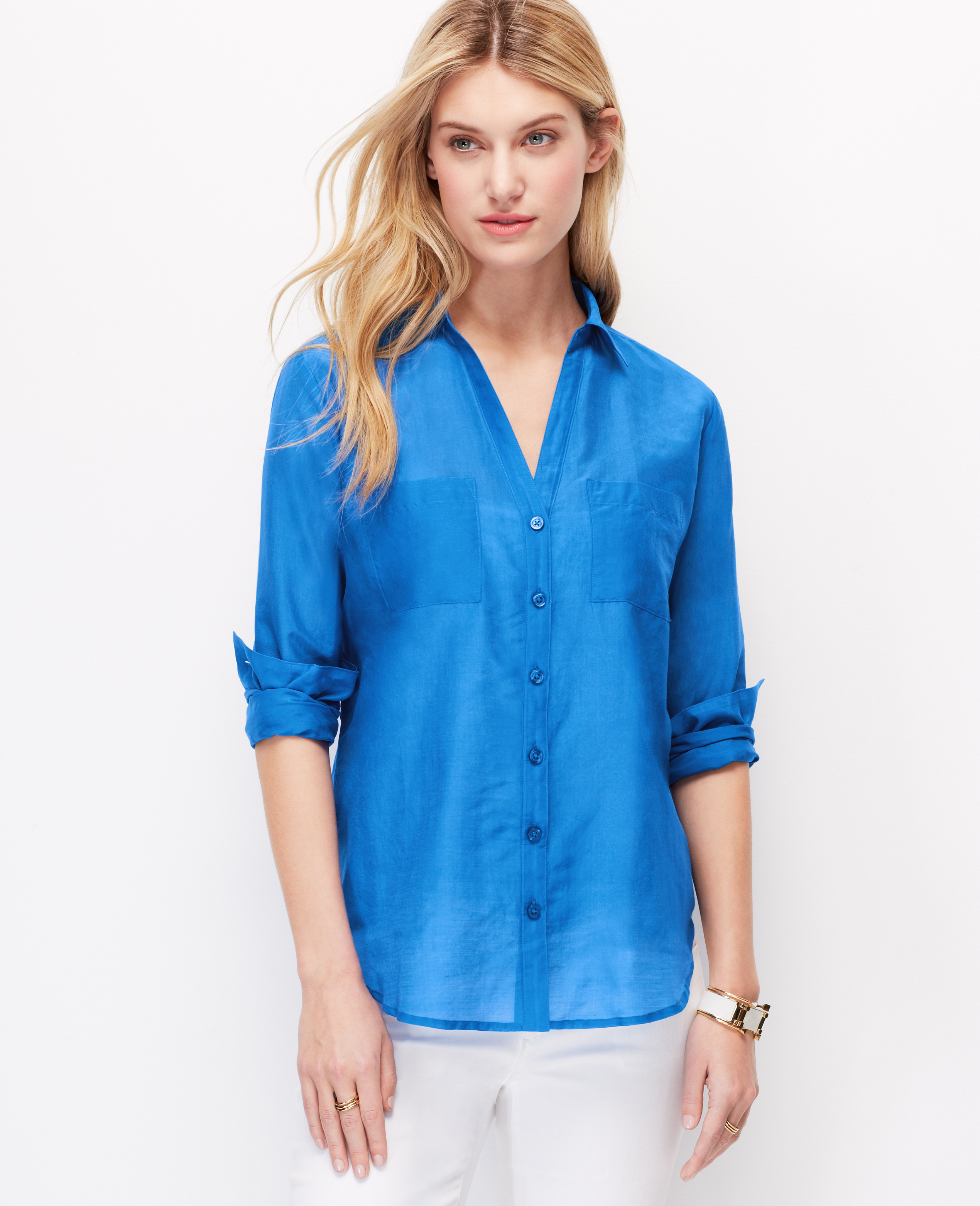 baby blue button down