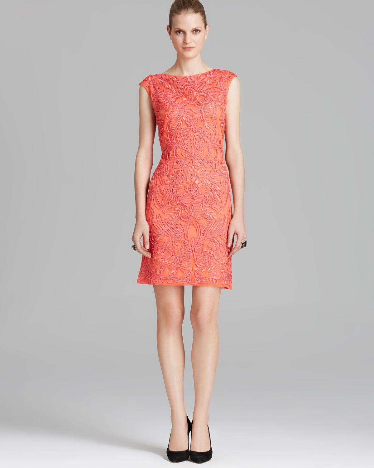 Sue Wong Dress - Soutache Cap Sleeve in Red (Flame) | Lyst
