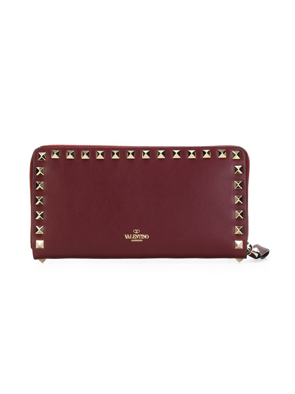 Valentino 'rockstud' Wallet in Red | Lyst