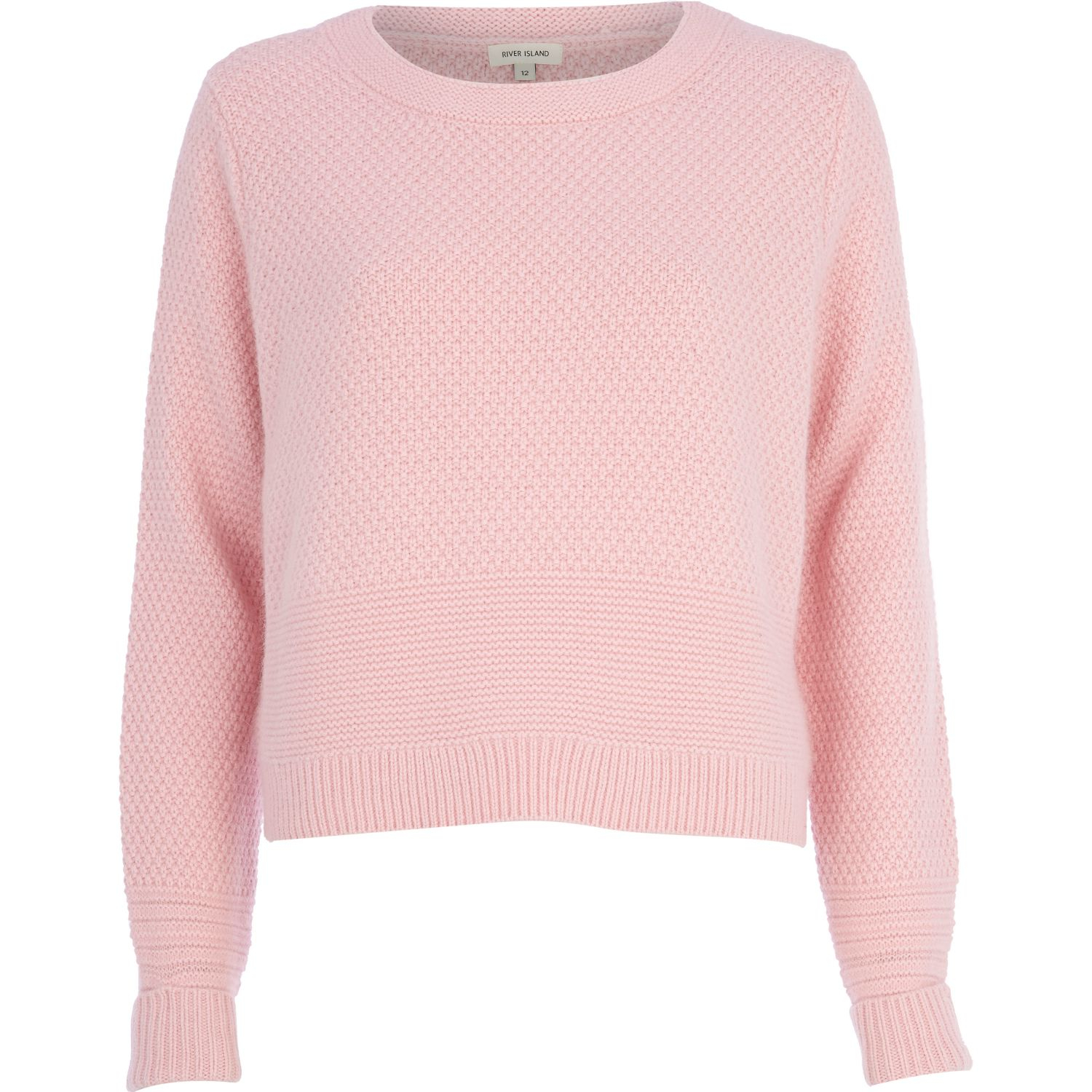 River Island | Pink Textured Angora Sweater | Lyst