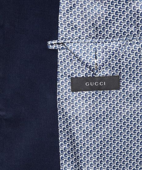 Gucci Navy Cotton Corduroy Blazer in Blue for Men (navy) | Lyst