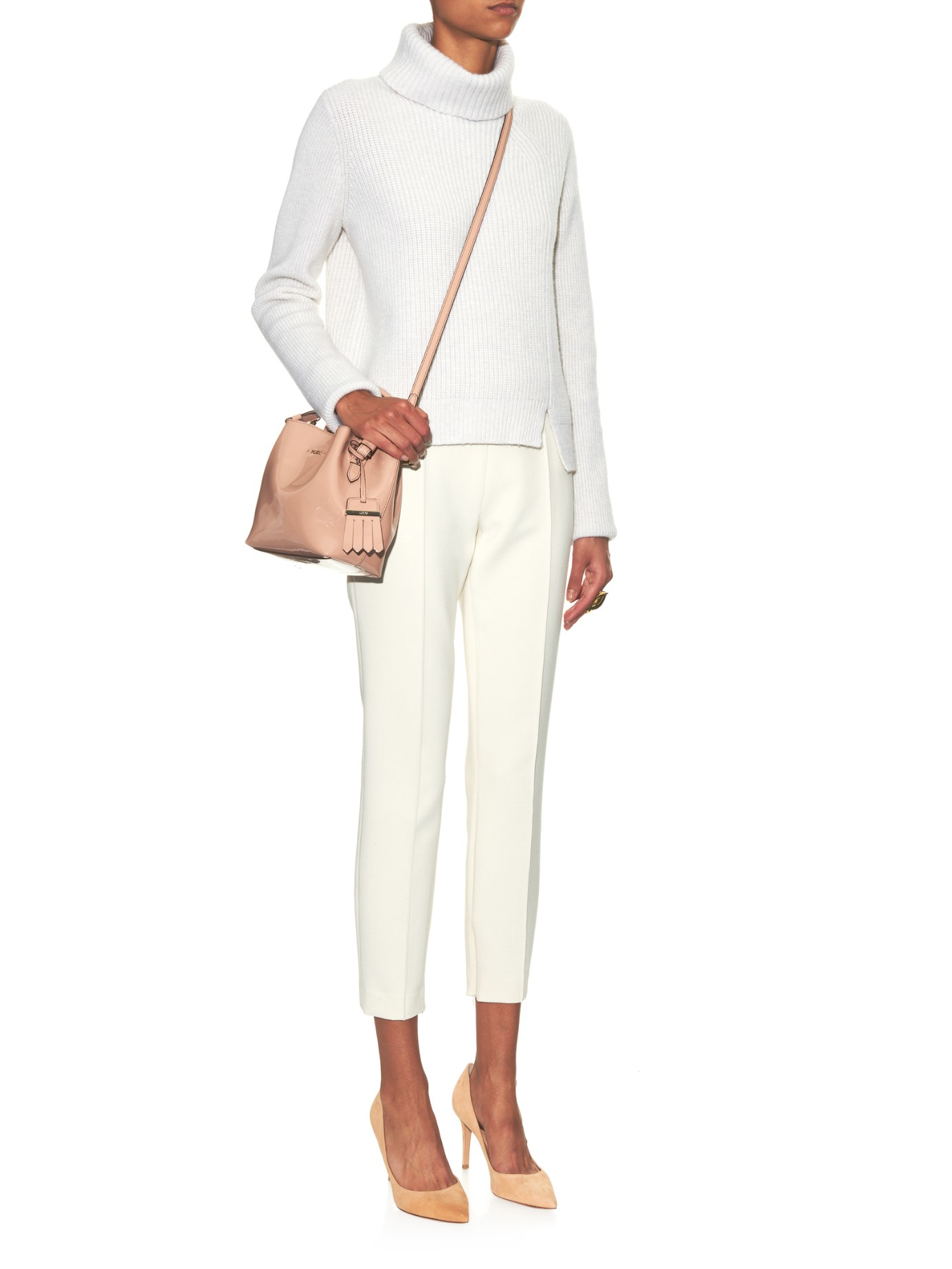 Tod's Flower Mini PatentLeather CrossBody Bag in Natural Lyst